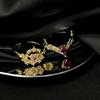 Gold Sweet Love Pink Zir*****Pen Ring Set, Girl Stacking High-End Light Luxury Rings
