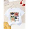 European Sizes Boys' Fashion Short-Sleeve T-Shirt  / Preppy Style Short-Sleeve T-Shirt / Sporty Fashion T-Shirt with Cute Puppy Print Element