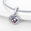 Copper Rotatable Charm Bead Blue Heart Globe Dangle Fit Original Bangle Bracelet Necklace Diy Jewelry