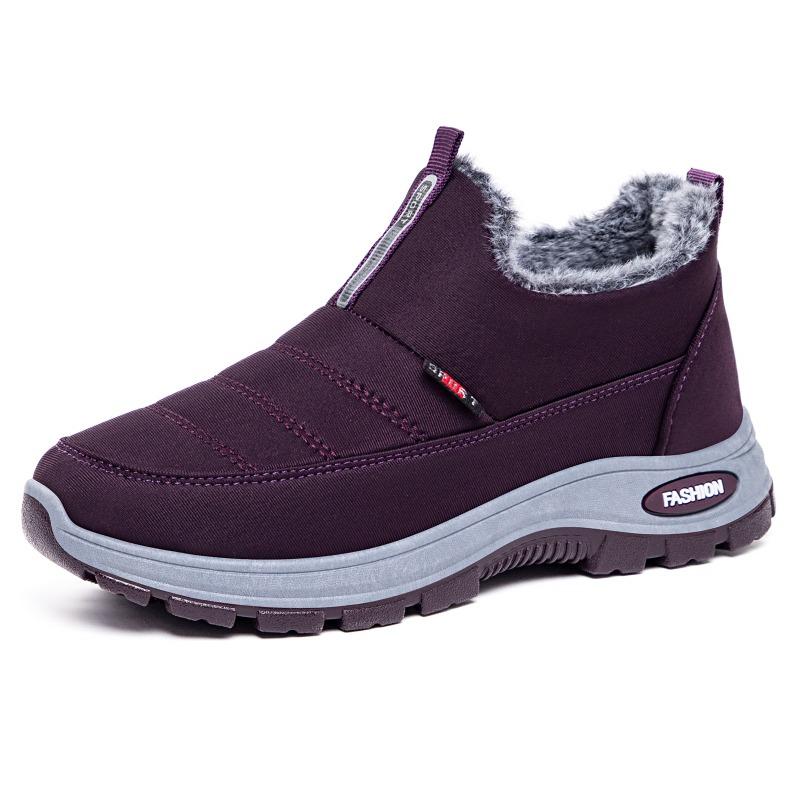 Shoes Women's Cotton Shoes Men's and Women's Snow Boots One Pedal To Keep Warm Middle-aged Mother Shoes Fleece Thickened Women's Short Boots