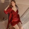 Women's Sexy Ice Silk Lace V-Neck Nightdress
