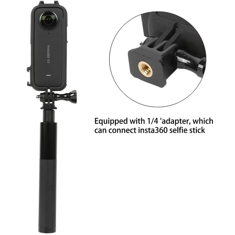 Protective Frame for Insta360 X3, Plastic Housing with Cold Shoe Mount & 1/4 Thread Hole, Shockproof Scratch Resistant Cover
