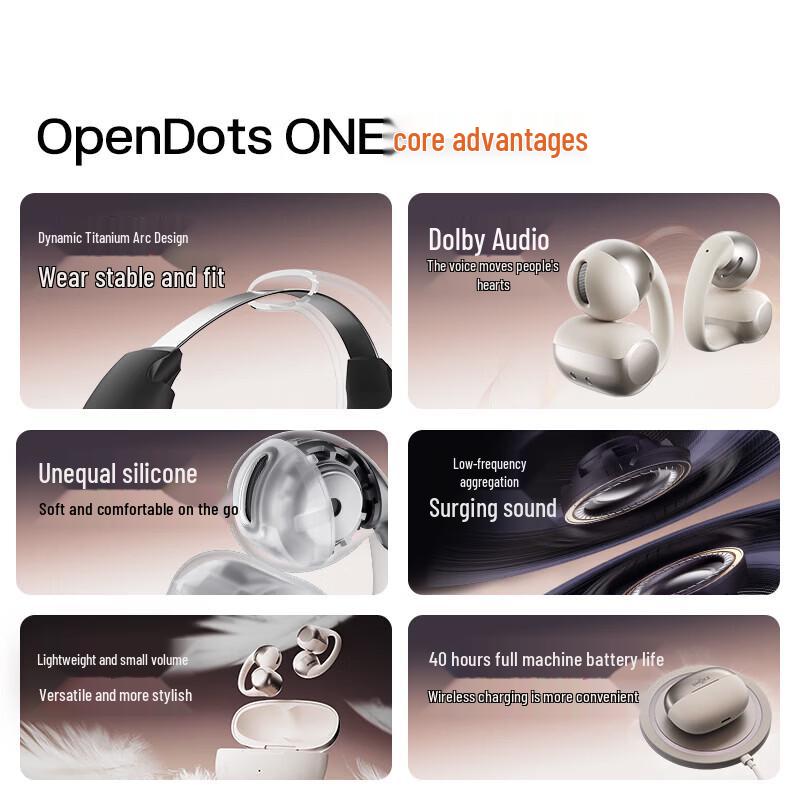SHOKZ OpenDots ONE E310 Open-Ear Clip Bluetooth Earbuds
