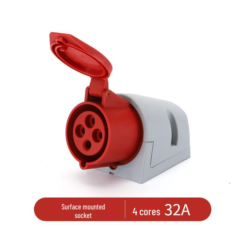 IP44 Waterproof Industrial Plug Socket Connector with Solid Copper Core, 16/32A Aviation Plug.