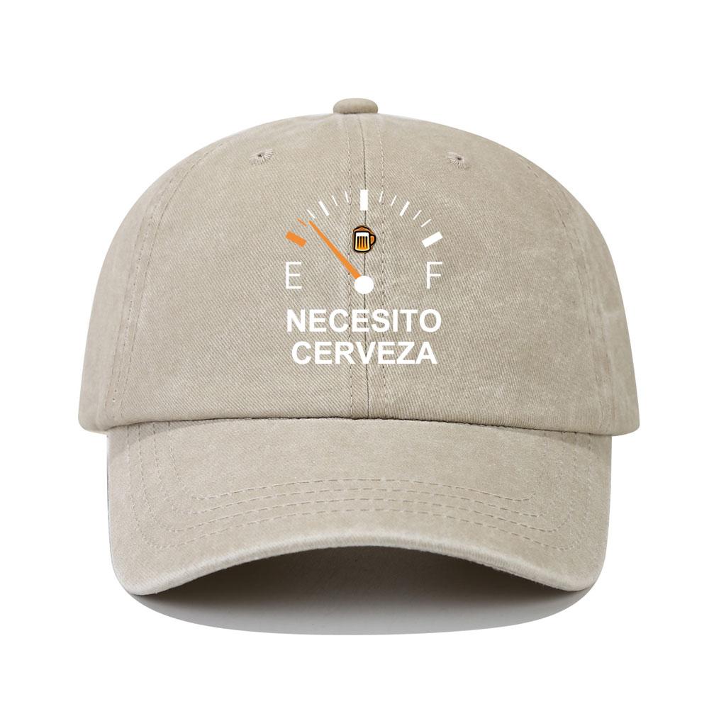 NECESITO CERVEZA Spanish Slogan Print Baseball Cap Washed Cotton Dad Hat Outdoor Adjustable Sun Protection Sports Caps Hats