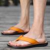Fashion Men's Leather Flip-Flop Sandals Comfort Flat Thong Beach Slippers