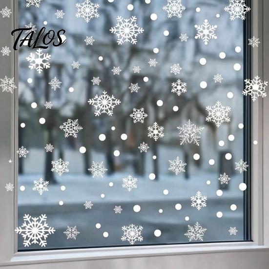 Shop Window Snowflake Displays 3PCS Christmas Static Stickers, Reusable Cling Decals, PVC Home Winter Glass Stickers Decoration Clings for Windows And