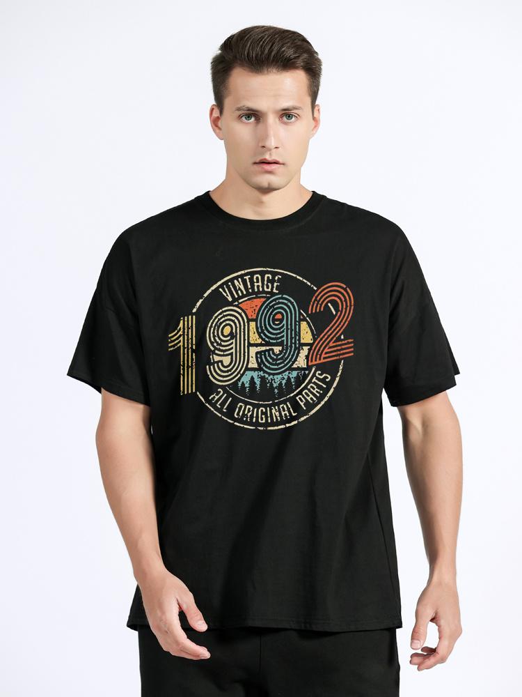 Vintage 1974 1962 1974 1982 All Original Parts Birthday Gifts Men T-Shirt Funny Tees Cotton T Shirt  Harajuku Streetwear