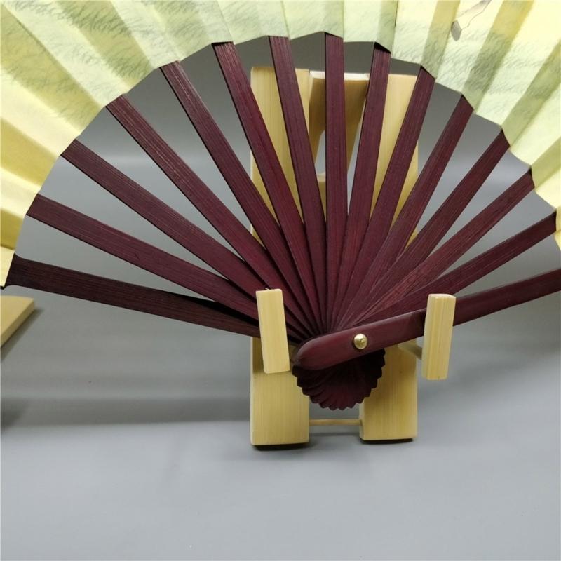 2 Stück Holz Chinesischer Faltfächer Halter Ständer Handfächer Präsentationsständer für Künstlerische Heimtisch Mittelstücke Dekoration