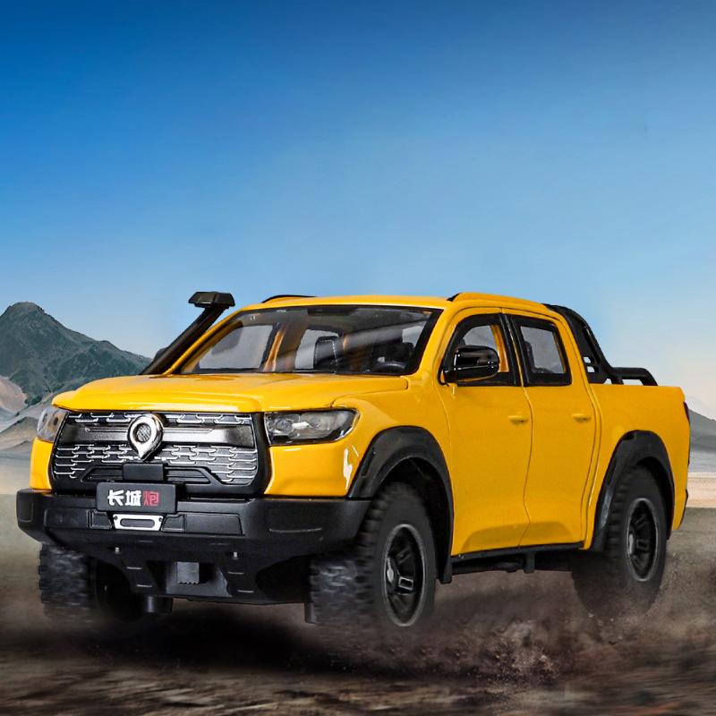 1:24 Great Wall Motor GWM Poer Alloy Muscle Car Model Sound and Light Pull Back Children's Toy Collectibles Birthday gift