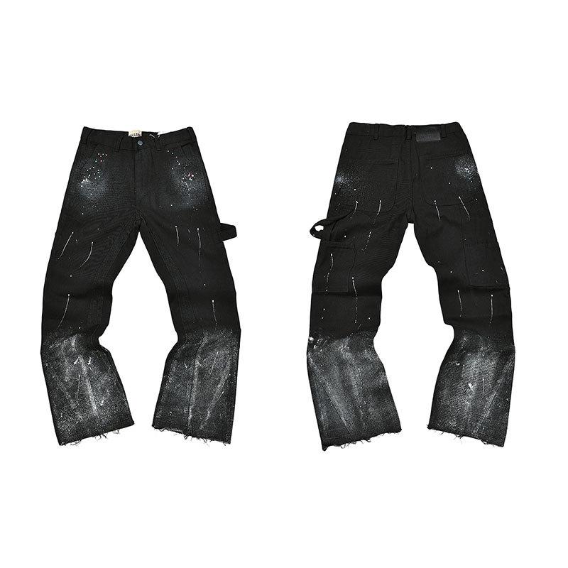GALLERY DEPT Jeans Acampanados Retro Unisex Patchwork Desgastados con Lavado Salpicado