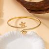 Boho Gold Color Starfish Shell Upper Arm Cuff Bracelet for Women Vintage Punk Conch Crab Open Armlet Beach Vacation Jewelry Gift