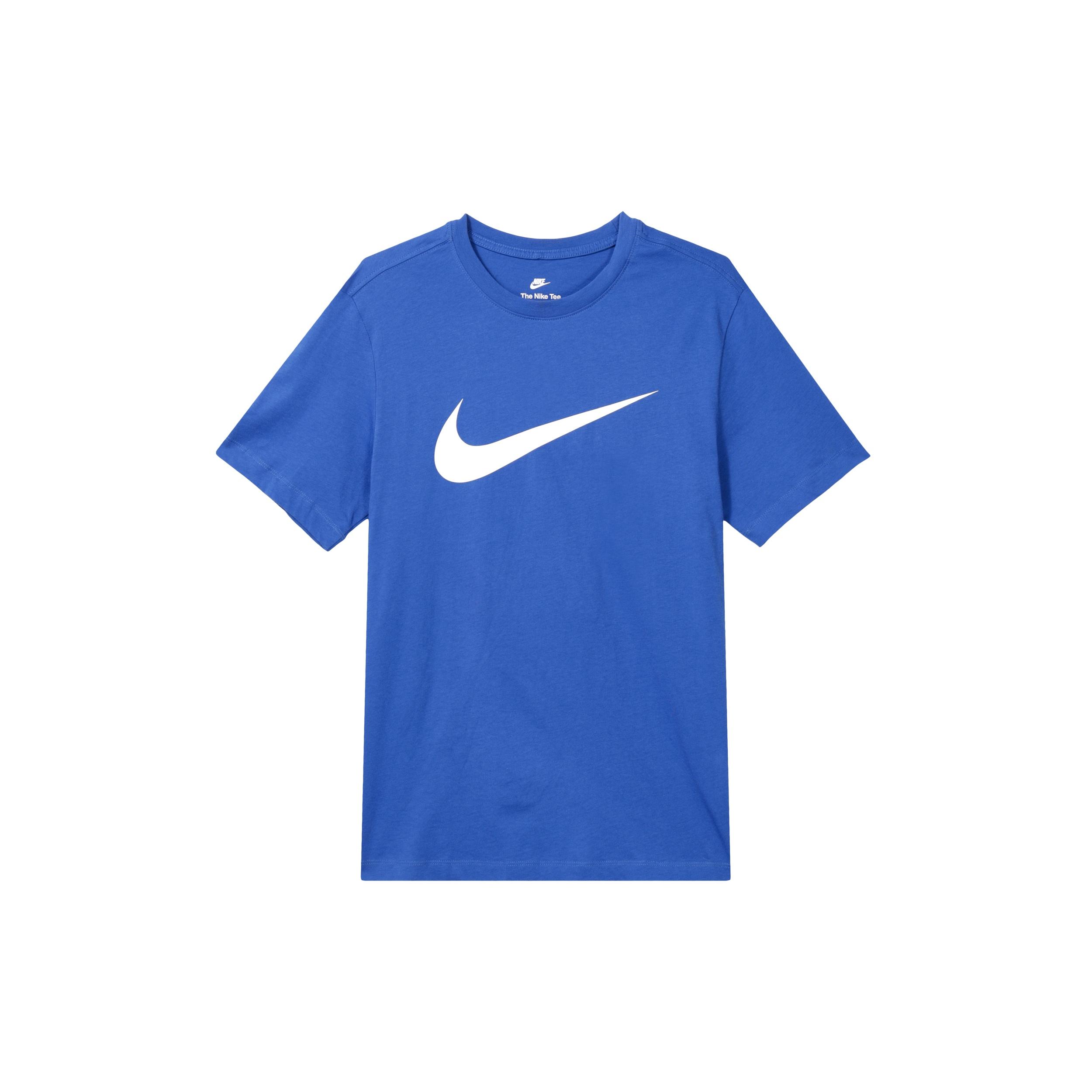Men s Nike Logo Printing Round Neck Pullover Short Sleeve Blue T-Shirt BV0628-480 M