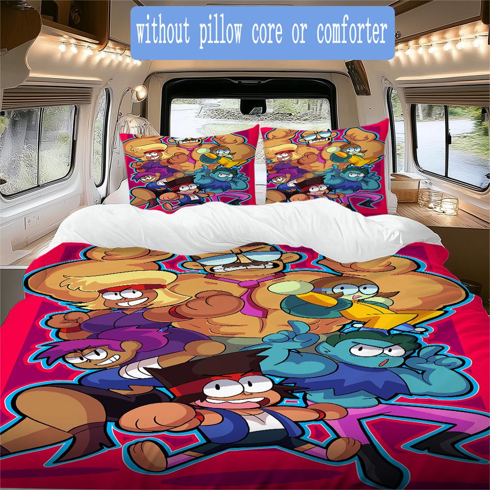 Funny school theme Pattern Bedding,Quilt Set Quilt Cover Pillowcase Home Birthday Gift (1*duvet cover+2*pillowcase,without core)ZSJT0917214