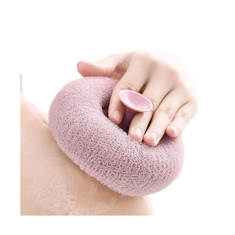 Suction Cup Bath Ball: Non-Dispersing Bath Flower for Gentle Rubbing & Massage - Cute, Soft Foaming Bath Towel