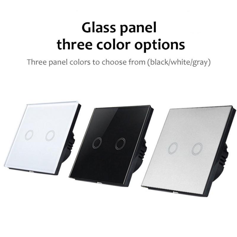 Glass Wall Touch Switch EU UK Standard 16a Socket Large Panel Wall Light Single Live Line White Switch USB TypeC Socket 110v250v
