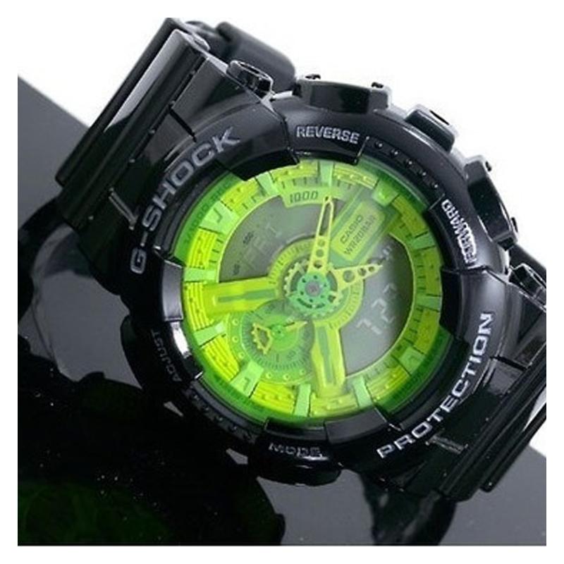 Casio LCD/pointer dual display series G-SHOCK series YOUTH series 200 meters waterproof quartz movement resin strap Japanese and Korean GA-110B-1A3PR