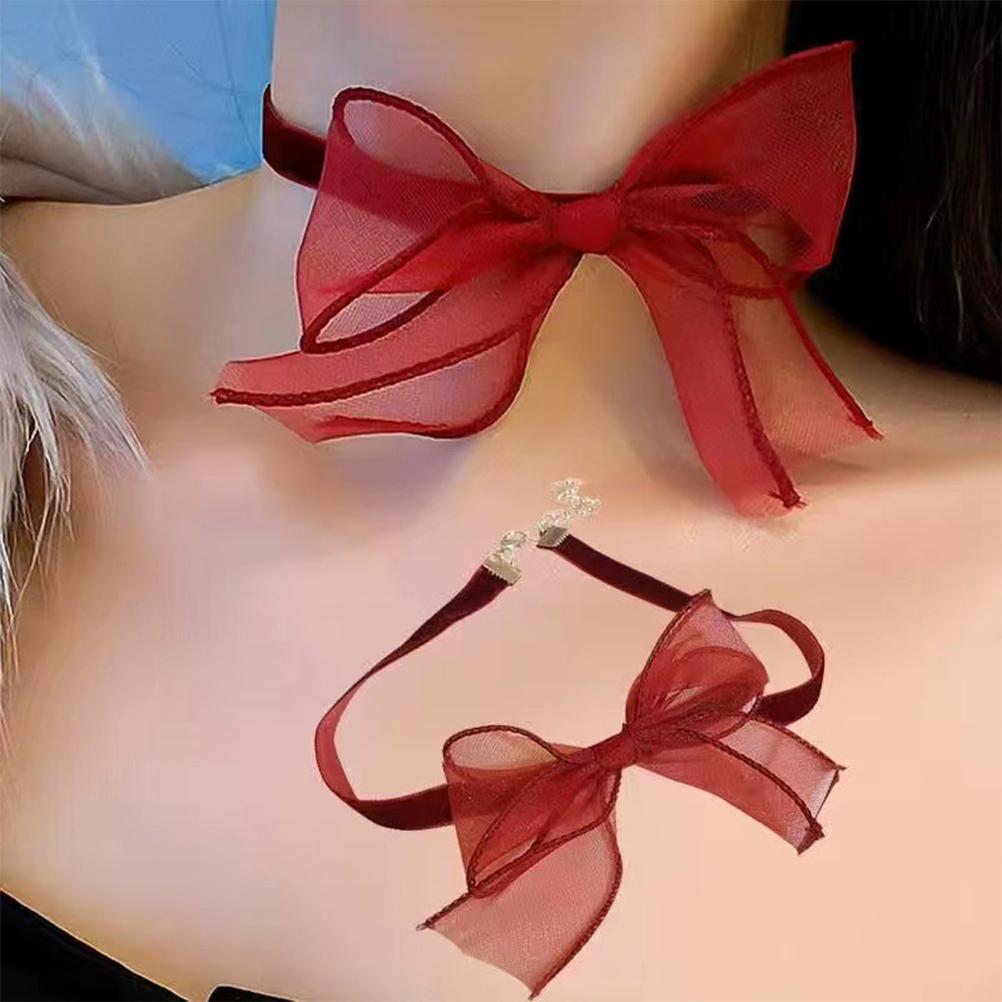 

Женское повседневное ожерелье с цветочным бантом в готическом стиле, чокер, вечерние свадебные украшения