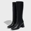 Spring Autumn Punk Style Square Toe Women Knee-High Boots Chunky Low Heels Long Booties Shoes  De Mujer