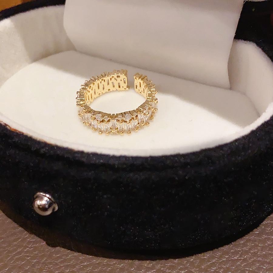Retro Style 14k Gold Plated Cz Ring For Women Office Wear Accessories Style 2