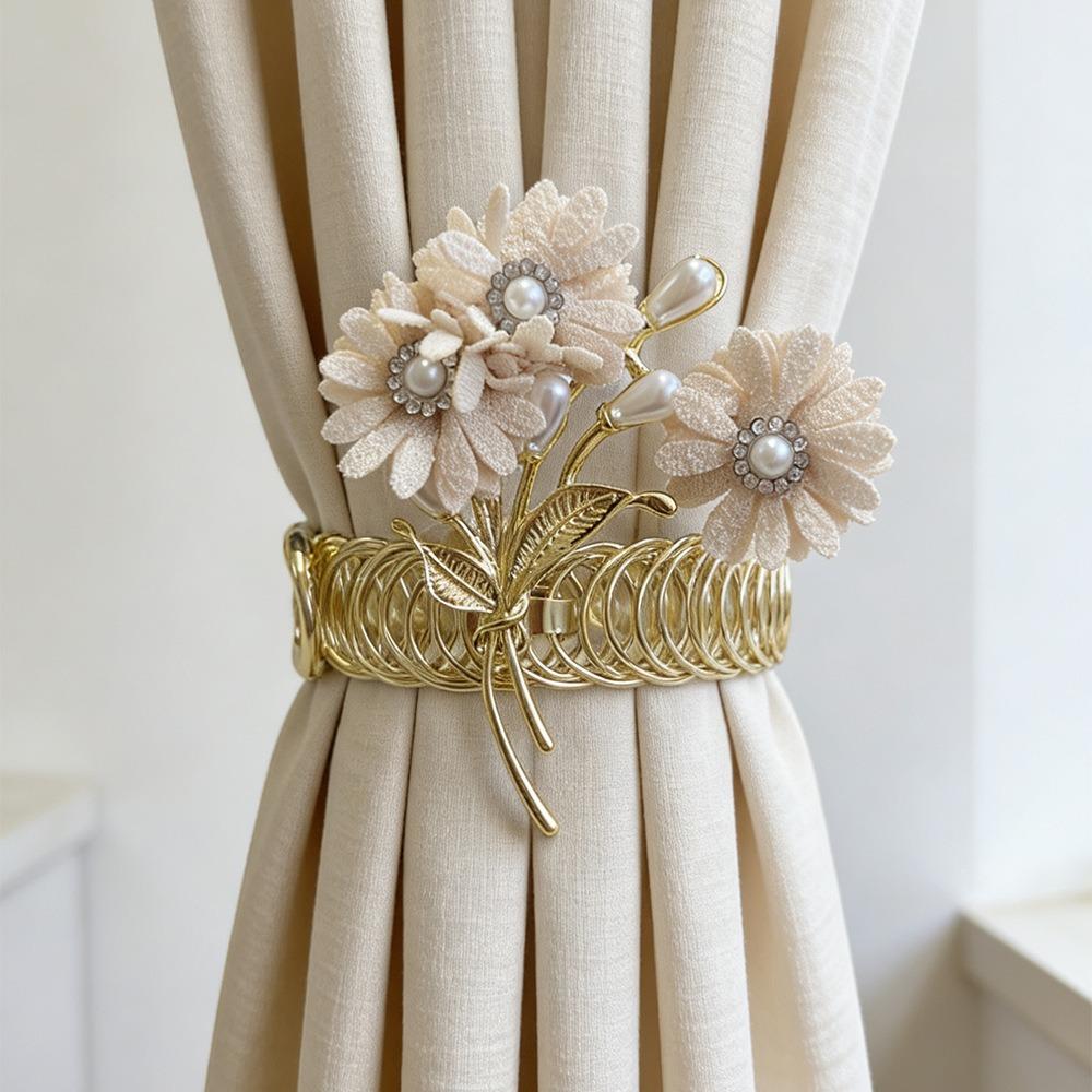 Beautifully Metal Curtain Clips Flower Shape Curtain Buckle Curtains Tie Rope  Living Room Style 9
