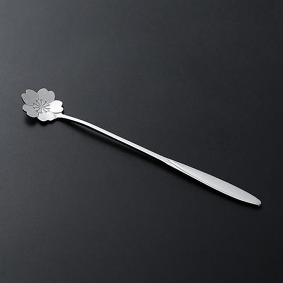 Spoon Long Handle Fine Texture Stainless Steel Mixing Coffee Spoon for Home