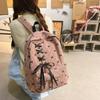 Schoolbag plaid schoolbag junior high school girl college student high school student cute bow ribbon velvet backpack computer backpack