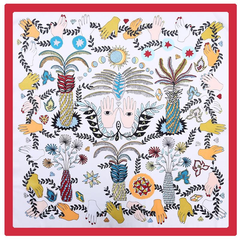 Luxury Brand Women square 100% Silk Scarf Beach Hijab Headband Shawls and Wraps Female Foulard Echarpe Designer Bandana