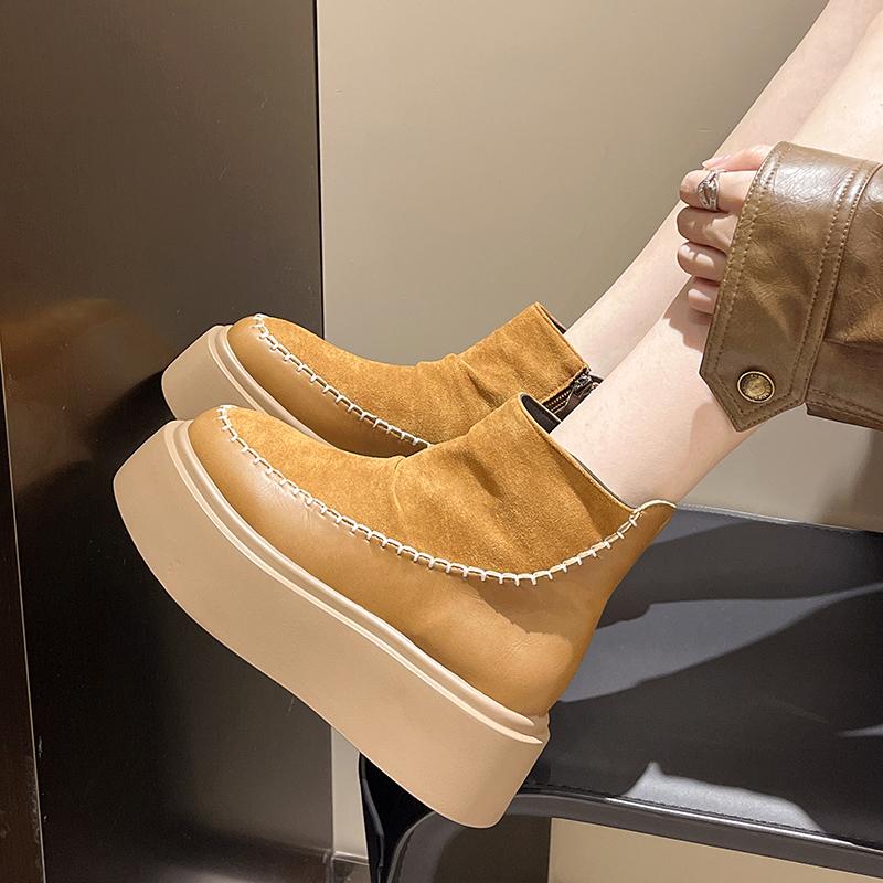 Fashion Suede Flats Platform Snow Ankle Boots Woman Shoes Winter New Comfort Walking 2024 Trend Fashion Sneakers Casual Walking