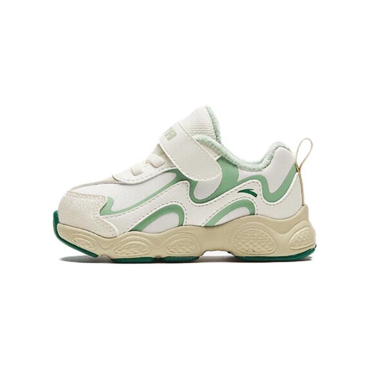Anta Kids Comfortable Durable Breathable Low-Top Walking Shoes Baby Shoes White Green A312340086-4