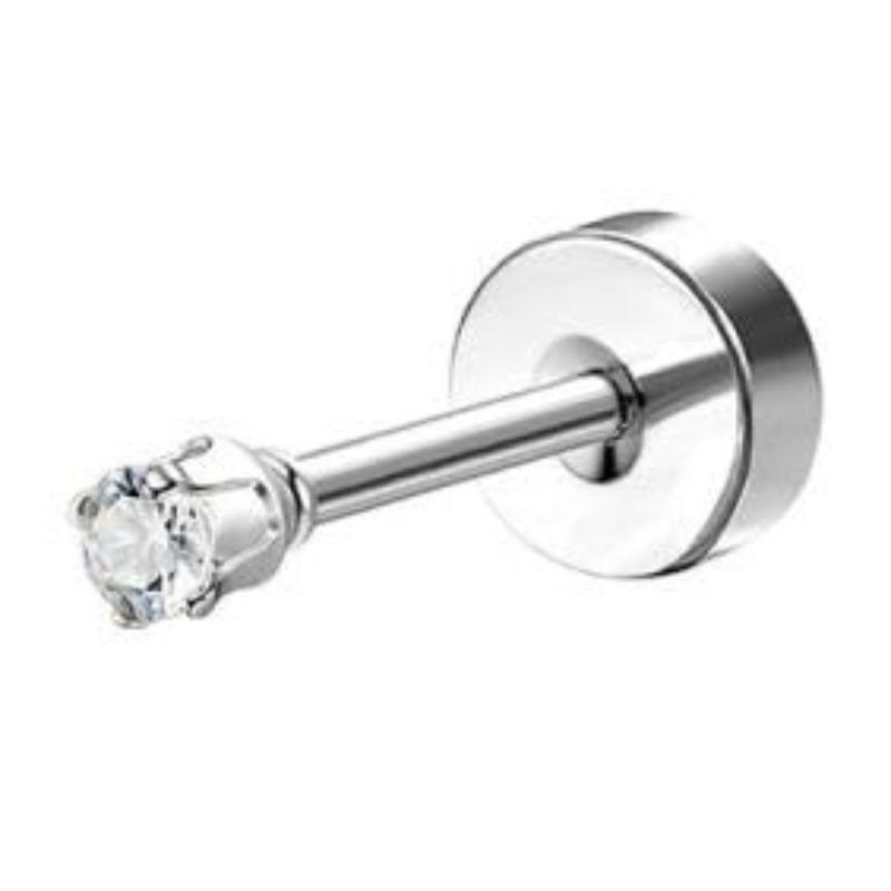 Bobisty 1pc Earrings for Sensitive Ears Surgical Stainless Steel Earrings for Women Dainty Flat Back Earring Stud Hoop Cartilage