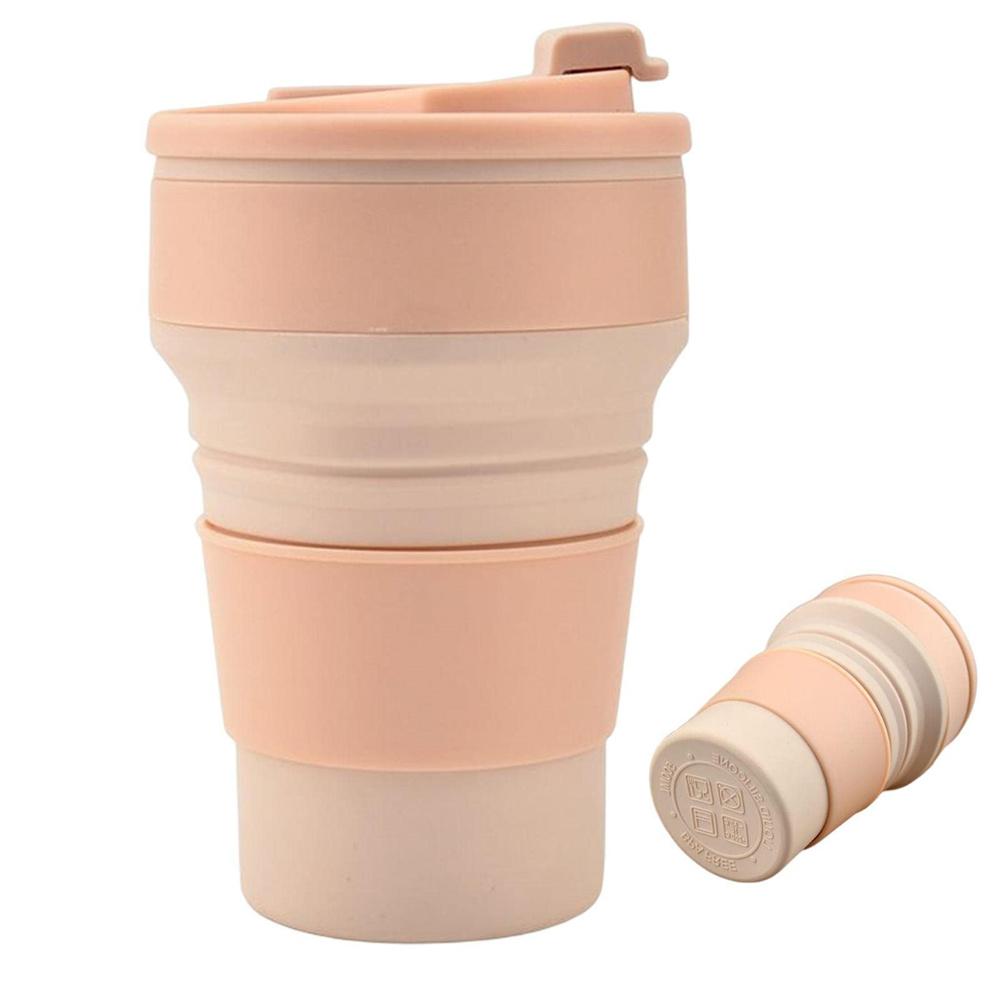500ml Reusable Folding Silicone Foldable Bottle Cup Portable Collapsible Travel Cup Drinking Cups for Outdoor Camping