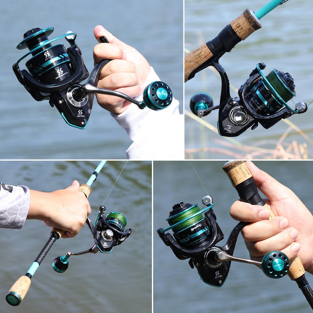 SOUGAYILANG Spinning Fishing Reel 5.0:1 Gear Ratio with Fishing Line Mini Portable Sea Fishing Wheel Travel Outdoors Fishing Reels