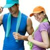Cooling Sport Towel with Mini Silicone Gel Case Quick Dry Polyester for Gym Running Outdoor (Orange)