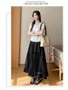 Women's White Lace Ruffled Midi A-line Cake Skirt - 2026 Spring/Summer