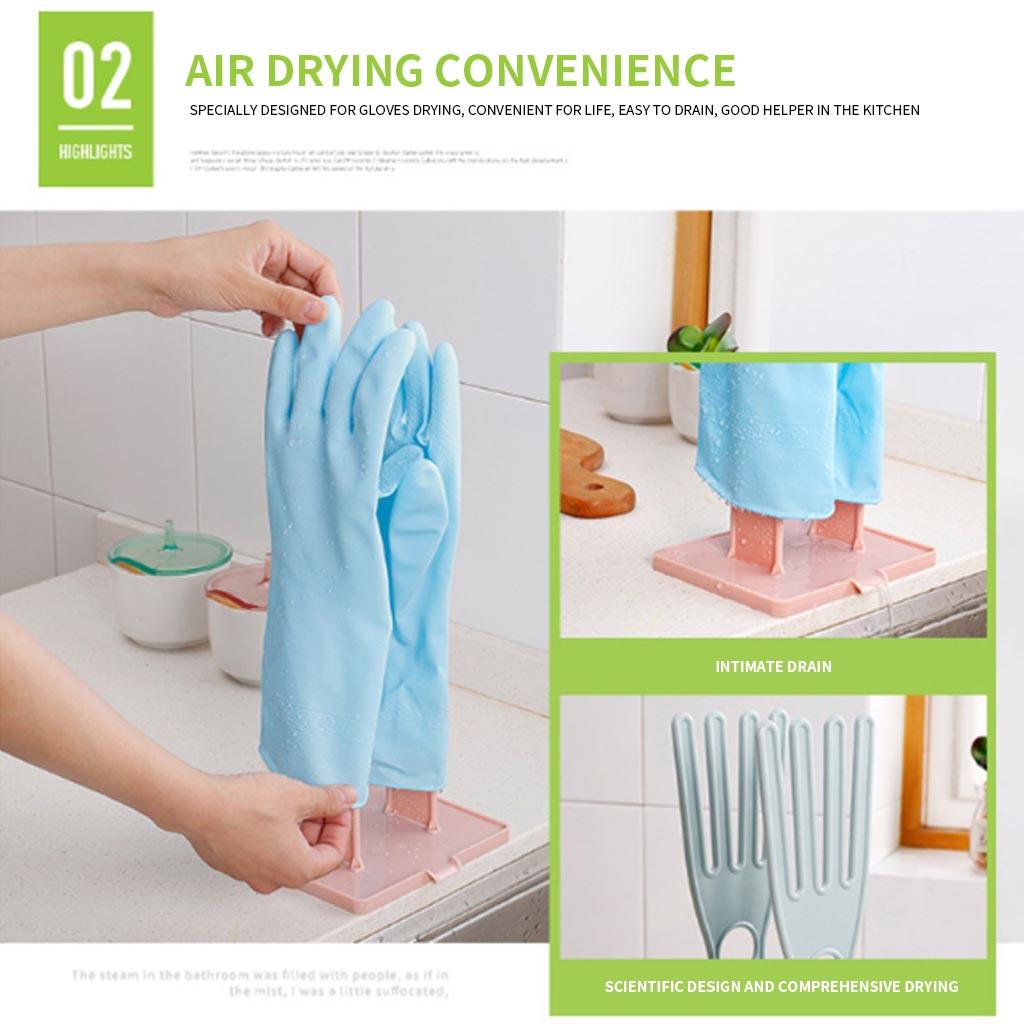 Plastic Household Gloves, Drying Rack, Removable Rag, Kitchenware Storage Rack