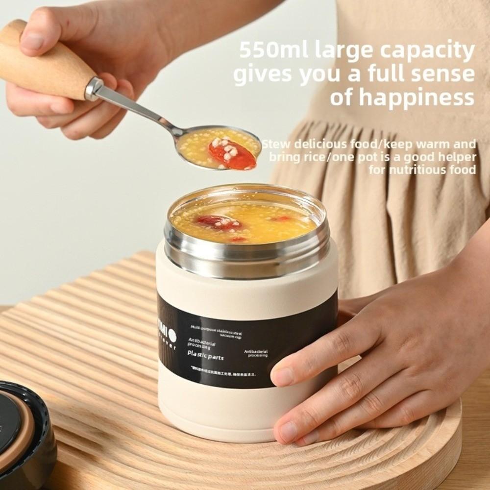 Large-mouth Insulated Lunch Box Stainless Steel Leak-Proof Stewing Beaker Porridge and Bird's Nest Stewing Pot Vacuum Flask