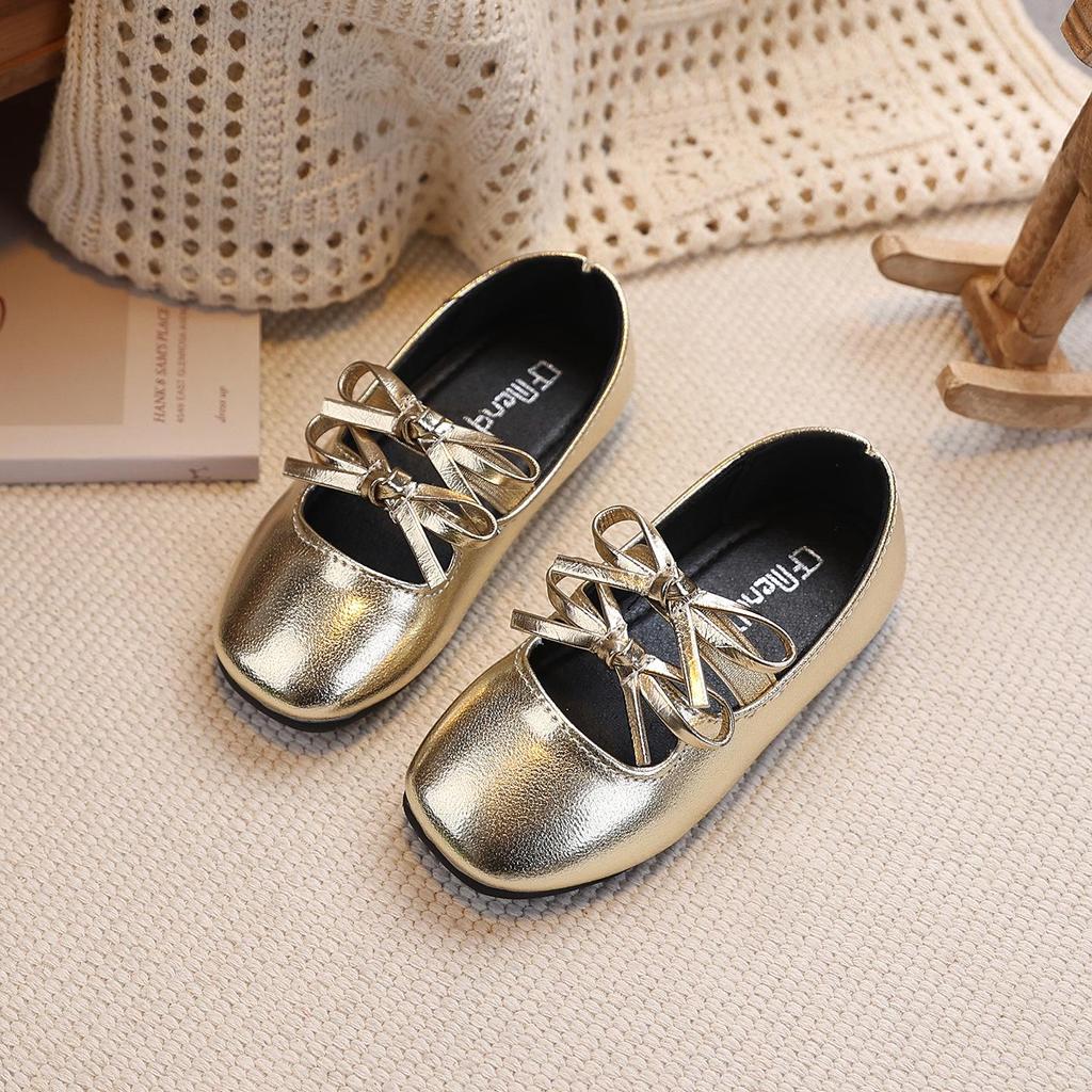 Scarpe da Principessa con Fiocco Autunno 2025: Dolce, Luminoso Pelle Stile Coreano per Bambine