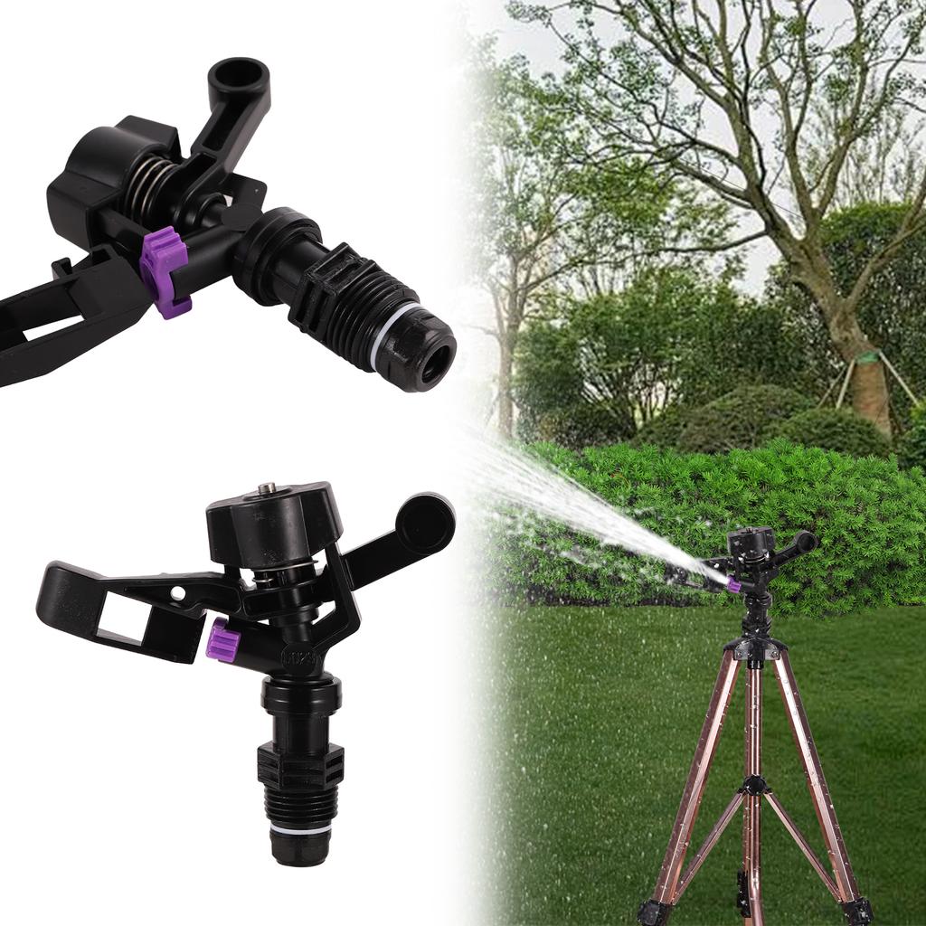 1/2" Male Thread Irrigation Impact Rocker Sprinkler Rotary Sprayer Single Double Outlet Agricultural Garden Watering Nozzle 2Pcs