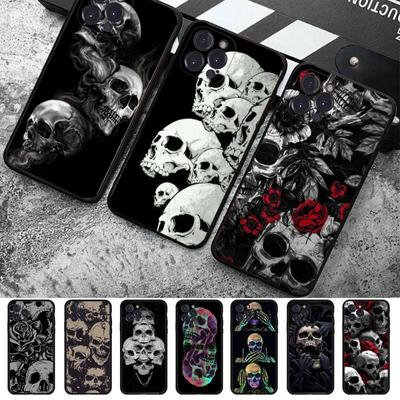 Horror Skull Phone Case Silicone Soft For Iphone 14 13 12 11 Pro Mini XS MAX 8 7 6 Plus X 2020 XR Shell