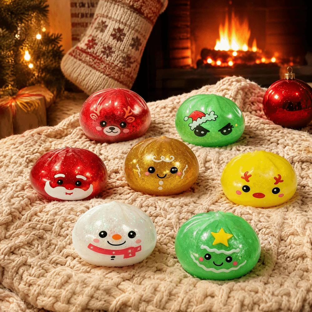 Low Rebound Squeeze Stress Balls Colorful Design Christmas Squeeze Toys Stress Relief