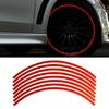 16 Pieces/Set Universal Reflective Wheel Rim Stripe Tape Stickers Red Decal Fit Car Motorcycle Printing Film