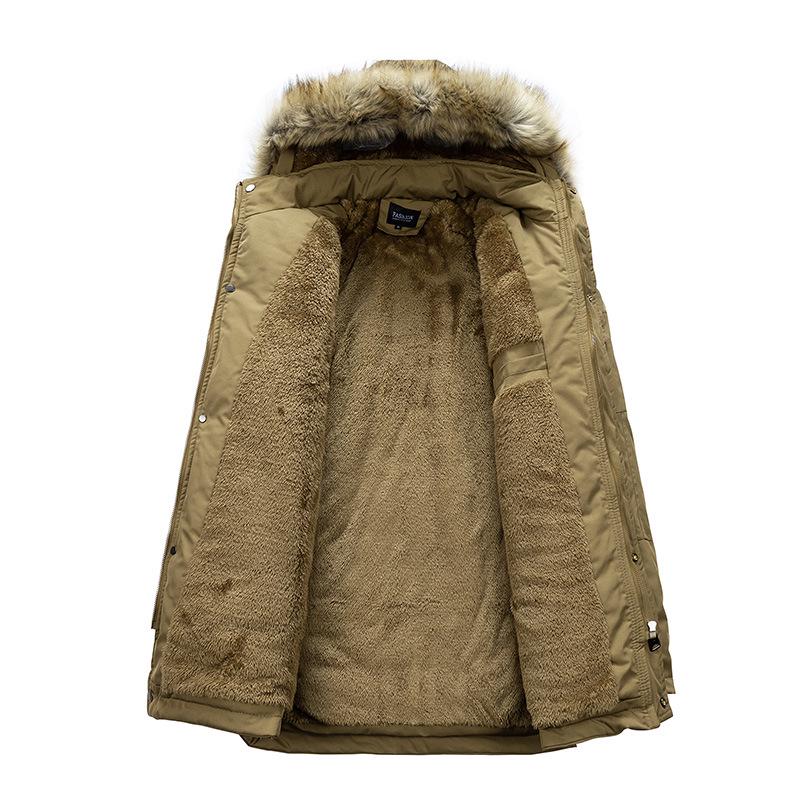 Men's Winter Korean Style Mid-Length Thickened Cotton Jacket