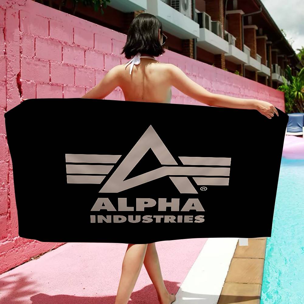 A-Alpha La I-Industries Logo Microfiber Beach Towel Absorbent Quick Dry Soft Yoga Swimming Resort Mountain Climbing Towel