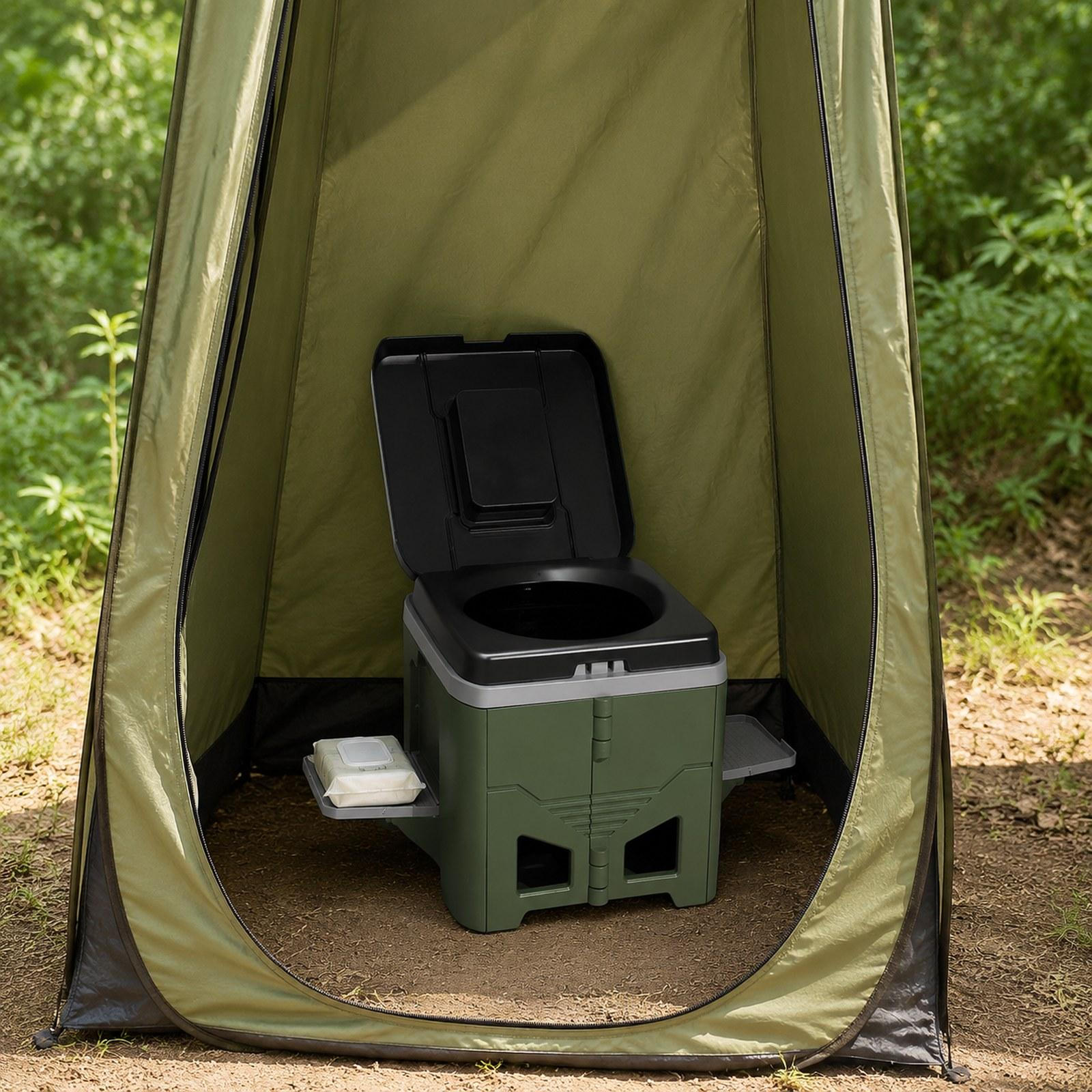 Camping Toilet Foldable Trash Can Easy