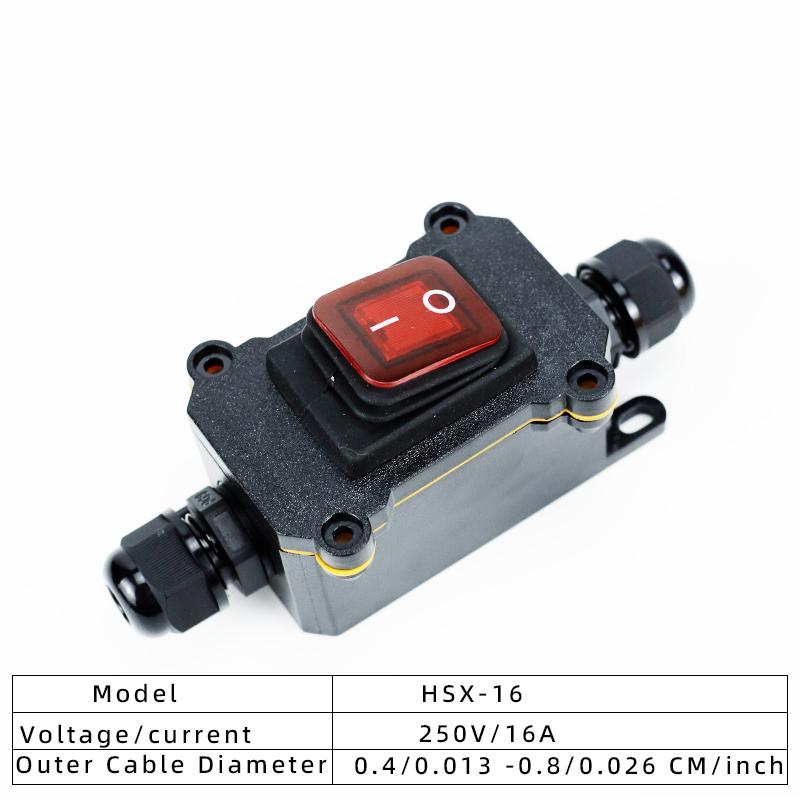 IP65 Outdoor Waterproof Ship Type Switch 220V/16/30A High-Power Dustproof Power Switch Intermediate Switch Button Switch