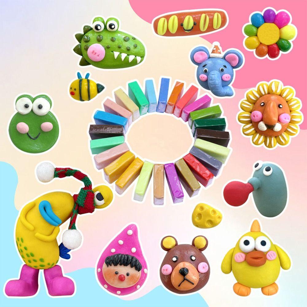 New 24/32 Colors High Quality Polymer Clay Blocks Diy With Tools Oven Bake Clay Colorful Lightweight Molding Plasticine Gift