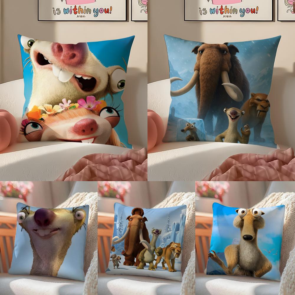 LIce Age Cushion Cover Pillowcase Short Plush Invisible zipper Room Sofa Cushion Cover
