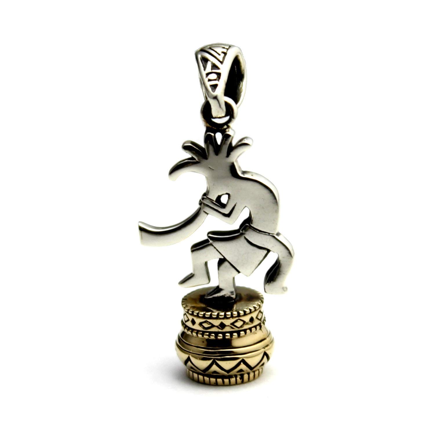 good vibrations Kokopelli Chess Piece Knight Pendant, Sterling Silver 925