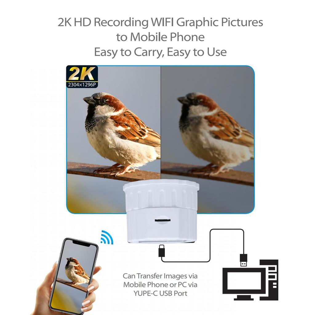 WiFi Telescope Eyepiece Camera Built in App 4MP WiFi Wireless Digital Eyepiece for 1.18‑1.97in Sighting Telescope